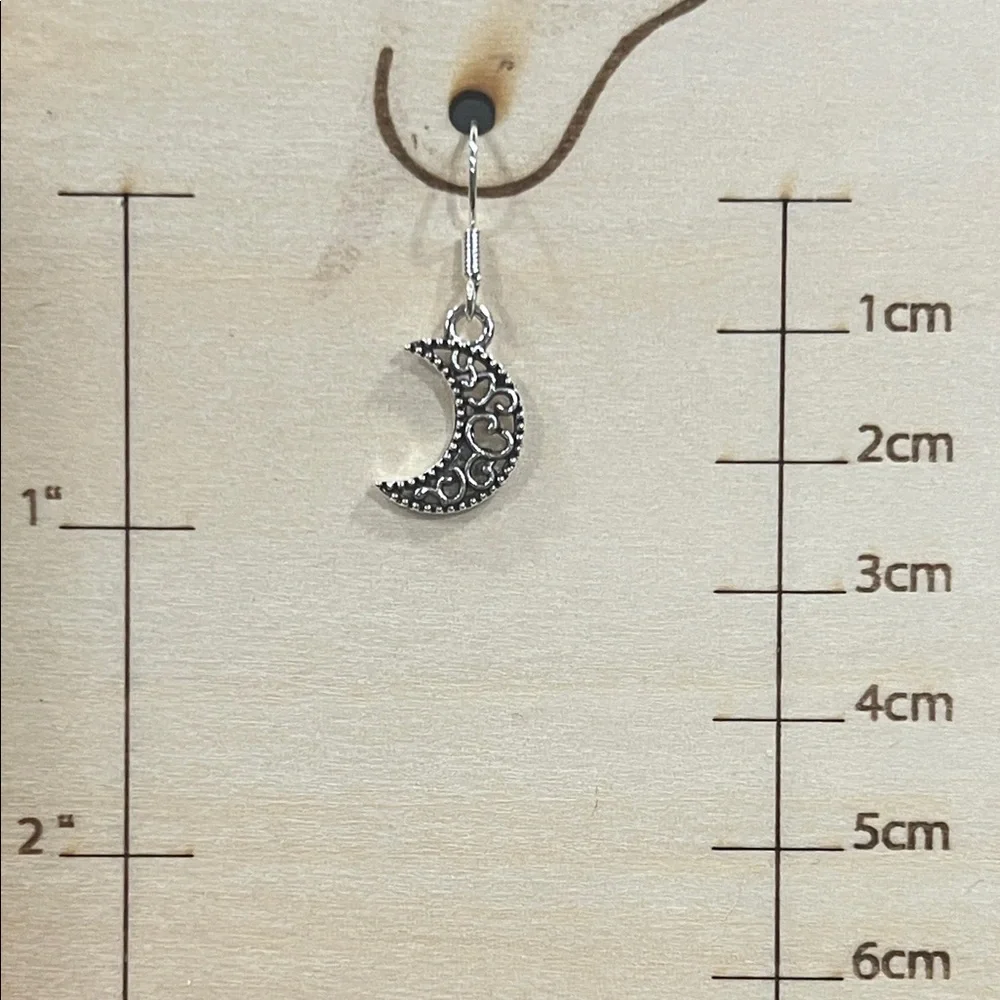 Elegant Silver Crescent Moon Earrings